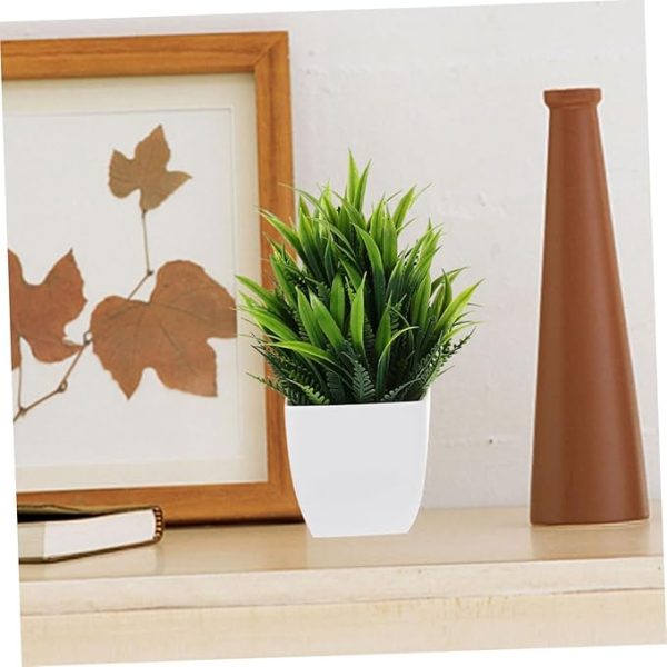 Cabilock Small Fake Bonsai Plant Artificial Potted Realistic Greenery Decor for Home Office 1pc - Image 2